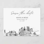 Milwaukee Save the Date Briefkaart Elegante bruilo (Voorkant)