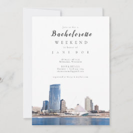 Milwaukee Skyline Bachelorette Party Invitation Kaart