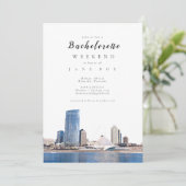 Milwaukee Skyline Bachelorette Party Invitation Kaart (Staand voorkant)