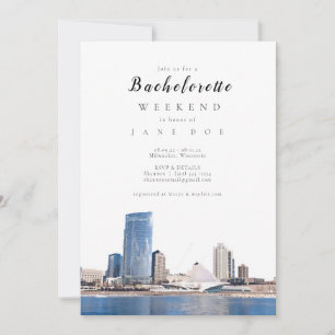 Milwaukee Skyline Bachelorette Party Invitation Kaart