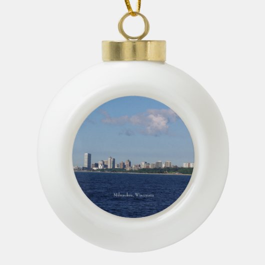 Milwaukee Skyline ball of snowflake ornament (Voorkant)