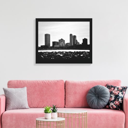 Milwaukee Skyline Canvas Afdruk (Insitu (Woonkamer))