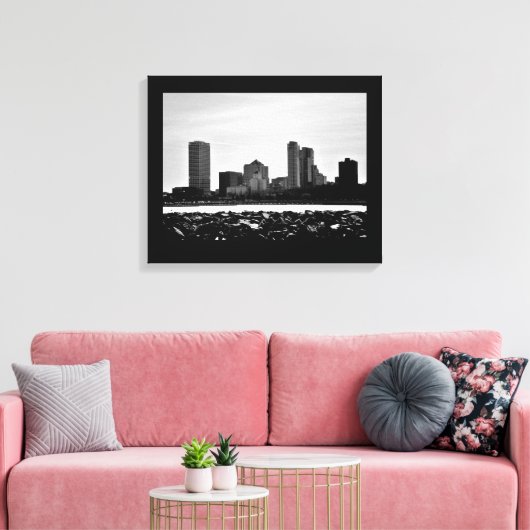 Milwaukee Skyline Canvas Afdruk (Insitu (Woonkamer))