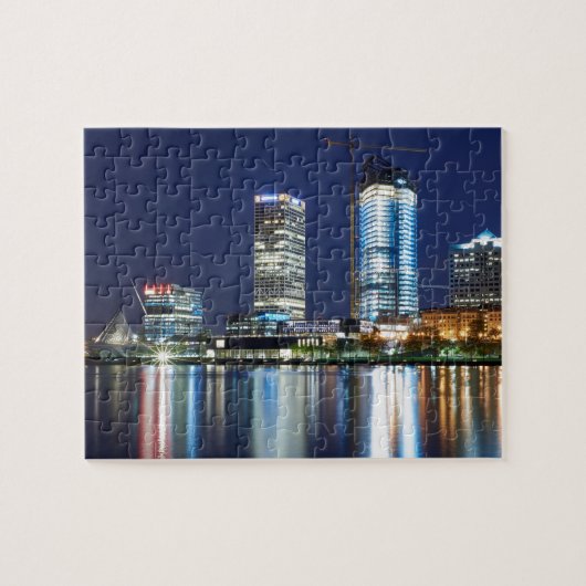 Milwaukee Skyline in Night Legpuzzel (Horizontaal)