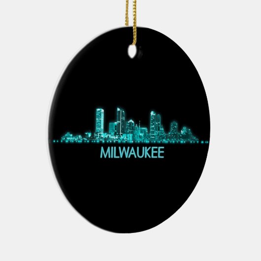 Milwaukee Skyline Keramisch Ornament (Rechts)