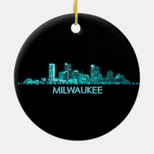 Milwaukee Skyline Keramisch Ornament (Achterkant)