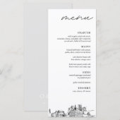 Milwaukee Skyline Modern Huwelijksdiner Menu (Voorkant / Achterkant)