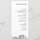 Milwaukee Skyline Modern Huwelijksdiner Menu (Voorkant)