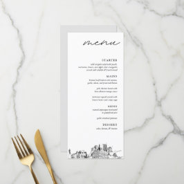 Milwaukee Skyline Modern Huwelijksdiner Menu