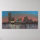 Milwaukee Skyline Painting Print (Voorkant)