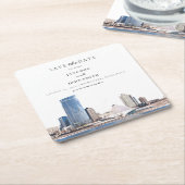 Milwaukee Skyline Paper Onderzetter Save the Date (Schuin)