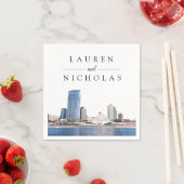 Milwaukee Skyline Personalized Wedding Napkins Servet (Insitu)