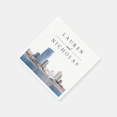 Milwaukee Skyline Personalized Wedding Napkins Servet (Hoek)