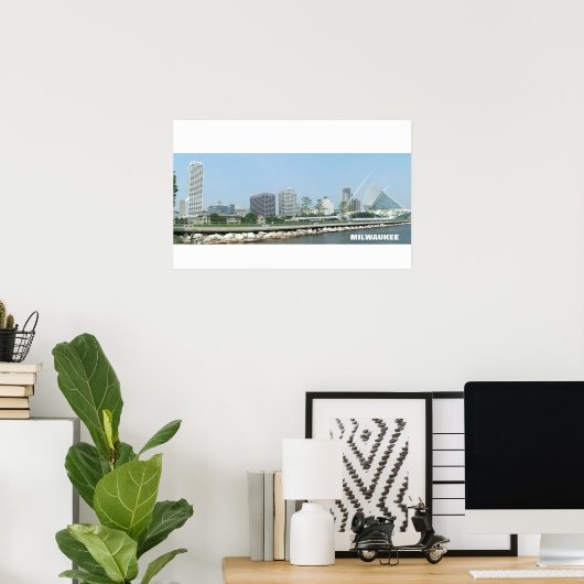 Milwaukee Skyline Poster (Thuiskantoor)