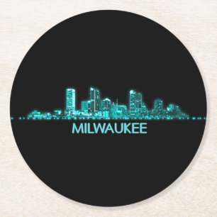 Milwaukee Skyline Ronde Kartonnen Onderzetter