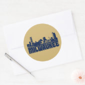 Milwaukee Skyline Ronde Sticker (Envelop)