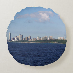 Milwaukee Skyline round Rond Kussen