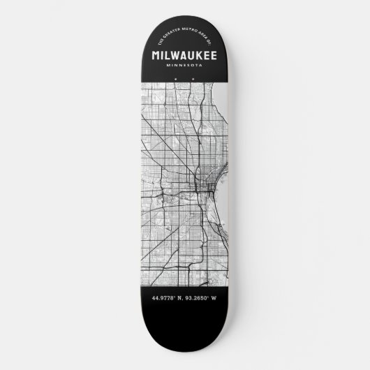 Milwaukee Stadsplattegrond Skateboard (Voorkant)