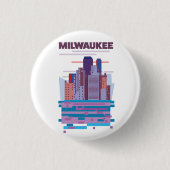 Milwaukee Travel poster Ronde Button 3,2 Cm (Voorkant)