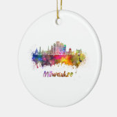 Milwaukee V2 skyline in watercolor Keramisch Ornament (Links)