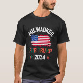 Milwaukee voor Trump 2024 American Flag T Shirt (Voorkant)