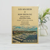Milwaukee Wedding Invitation  Wisconsin Kaart (Staand voorkant)