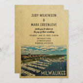 Milwaukee Wedding Invitation  Wisconsin Kaart (Voorkant / Achterkant)
