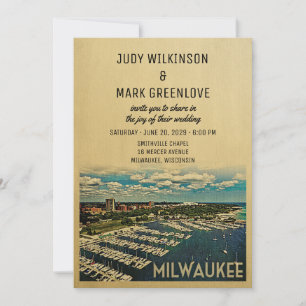 Milwaukee Wedding Invitation  Wisconsin Kaart