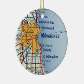 Milwaukee WI Map Keramisch Ornament (Rechts)