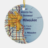 Milwaukee WI Map Keramisch Ornament (Voorkant)