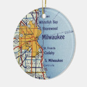 Milwaukee WI Map Keramisch Ornament (Links)