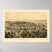 Milwaukee, WI Panoramic Map - 1854 Poster (Voorkant)