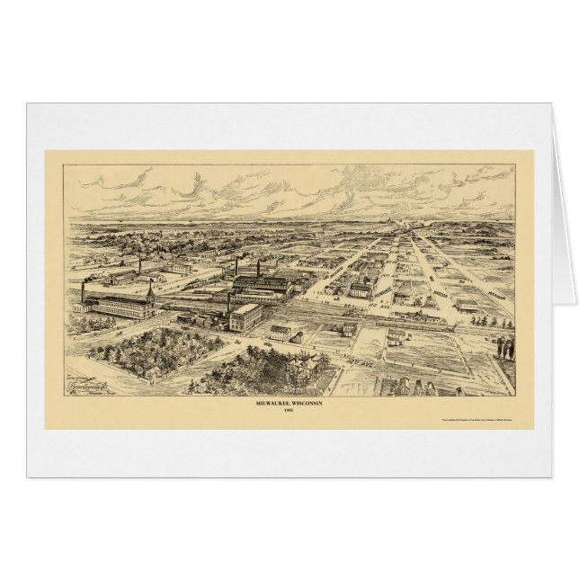 Milwaukee, WI Panoramic Map - 1906 (Voorkant Horizontaal)