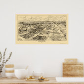 Milwaukee, WI Panoramic Map - 1906 Poster (Keuken)