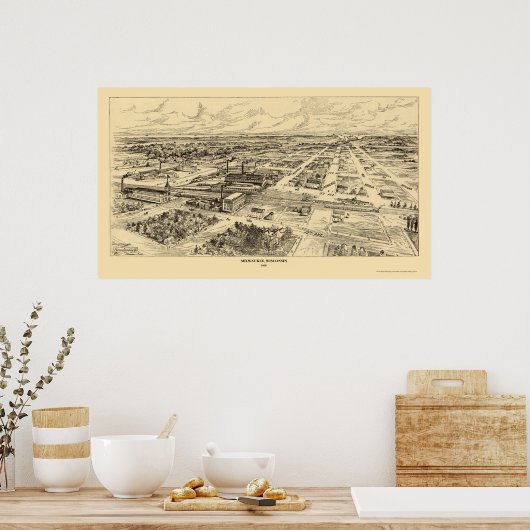 Milwaukee, WI Panoramic Map - 1906 Poster (Keuken)