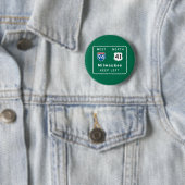 Milwaukee, WI Road Sign Ronde Button 5,7 Cm (In situ)