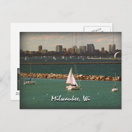 Milwaukee, WI Skyline Briefkaart (Voorkant / Achterkant)