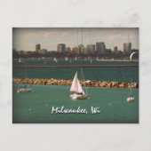 Milwaukee, WI Skyline Briefkaart (Voorkant)