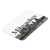 Milwaukee WI Skyline met Milwaukee in de lucht Magneet (Linkerzijde)