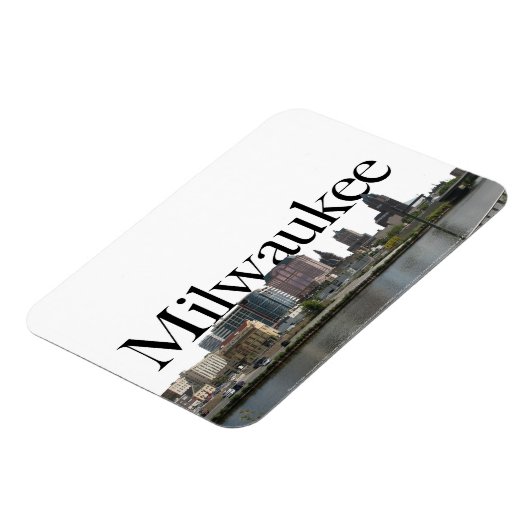 Milwaukee WI Skyline met Milwaukee in de lucht Magneet (Linkerzijde)