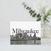 Milwaukee WI Skyline met Milwaukee in de Sky Briefkaart (Staand voorkant)