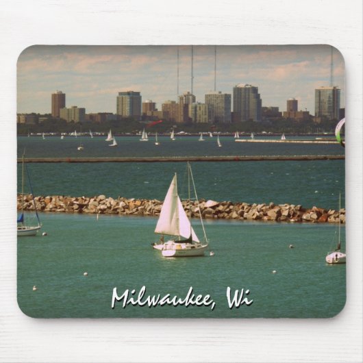 Milwaukee, WI Skyline Muismat (Voorkant)
