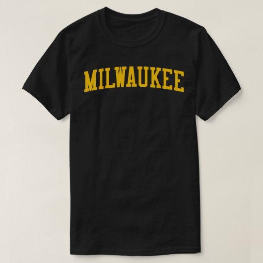 Milwaukee WI Varsity Style Brew City Throwback Yel T-shirt (Design voorkant)