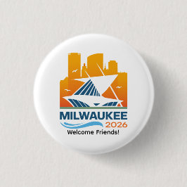 Milwaukee Wisconsin 2026 Internationale Conventie  Ronde Button 3,2 Cm