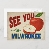 Milwaukee Wisconsin Apple - Vintage Travel Briefkaart (Voorkant / Achterkant)