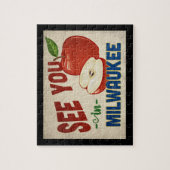 Milwaukee Wisconsin Apple - Vintage Travel Legpuzzel (Verticaal)