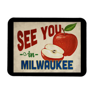 Milwaukee Wisconsin Apple - Vintage Travel Magneet