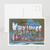 Milwaukee, Wisconsin  Big Letters Briefkaart (Voorkant / Achterkant)