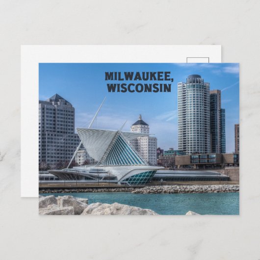 Milwaukee Wisconsin Briefkaart op het Michiganmeer (Voorkant / Achterkant)