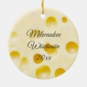 Milwaukee Wisconsin Cheese Head Christmas Keepsake Keramisch Ornament (Achterkant)